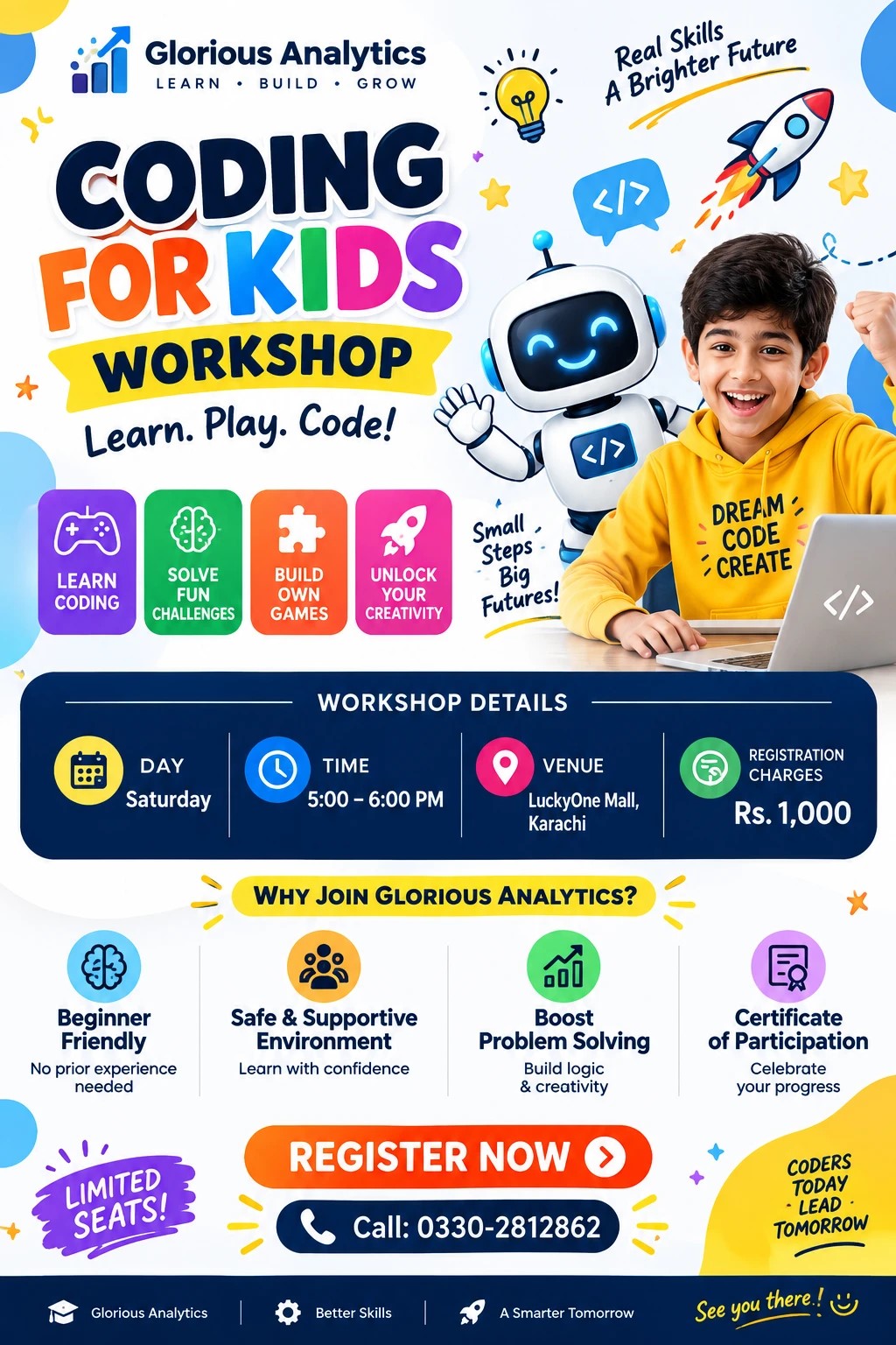 Student learning coding online